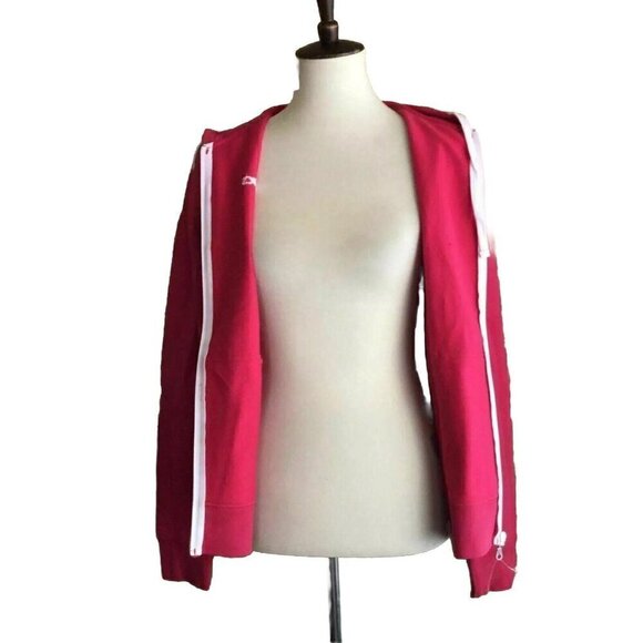 Asics Women's Pink Cotton Blend Zip Hoodie YT1487 Jacket Size XS S - Picture 10 of 16